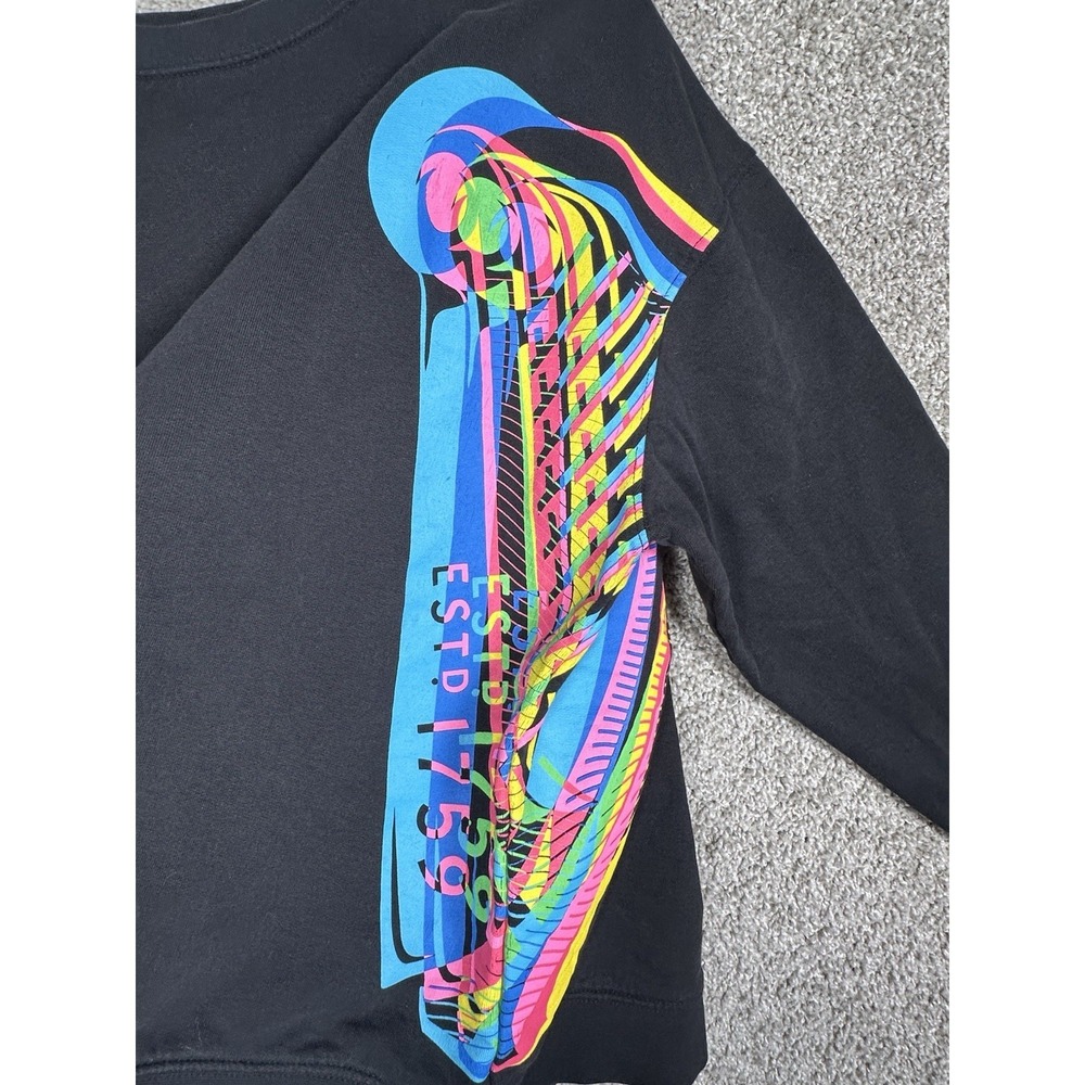 Arth Guinness x Aches Black Graphic Crewneck Sweatshirt Long Sleeve Size S - Picture 2 of 7